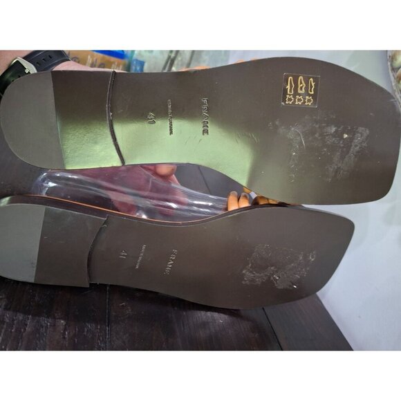 NWOB Frame Le Capri Strappy Brown Leather Strappy Slide Sandals/Sz. 10(EU 41) - Picture 7 of 9